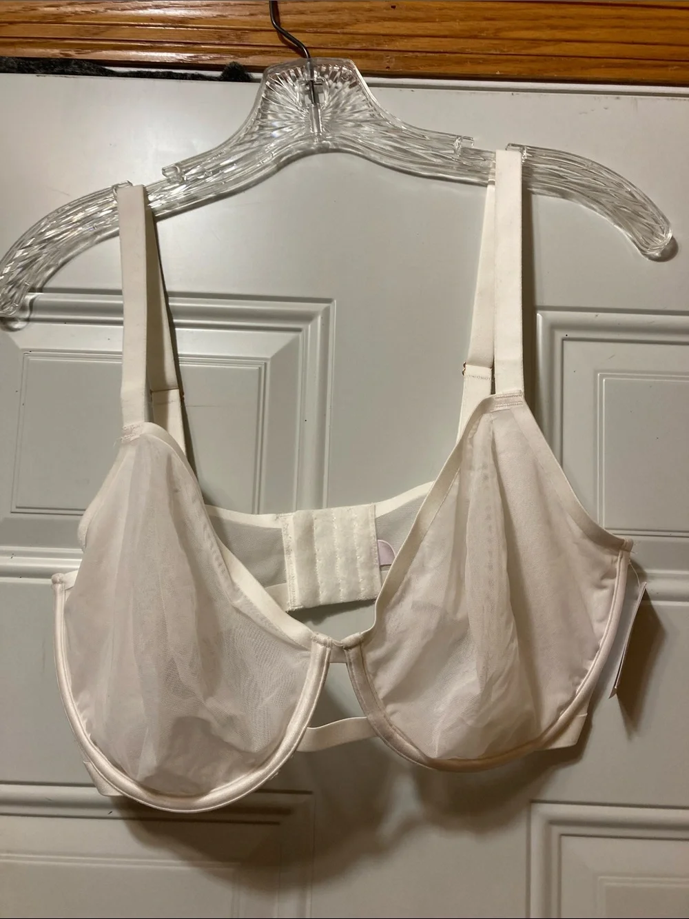 Sheer Underwire Bra in Light Cream - Women Intimates 36DDD NWT